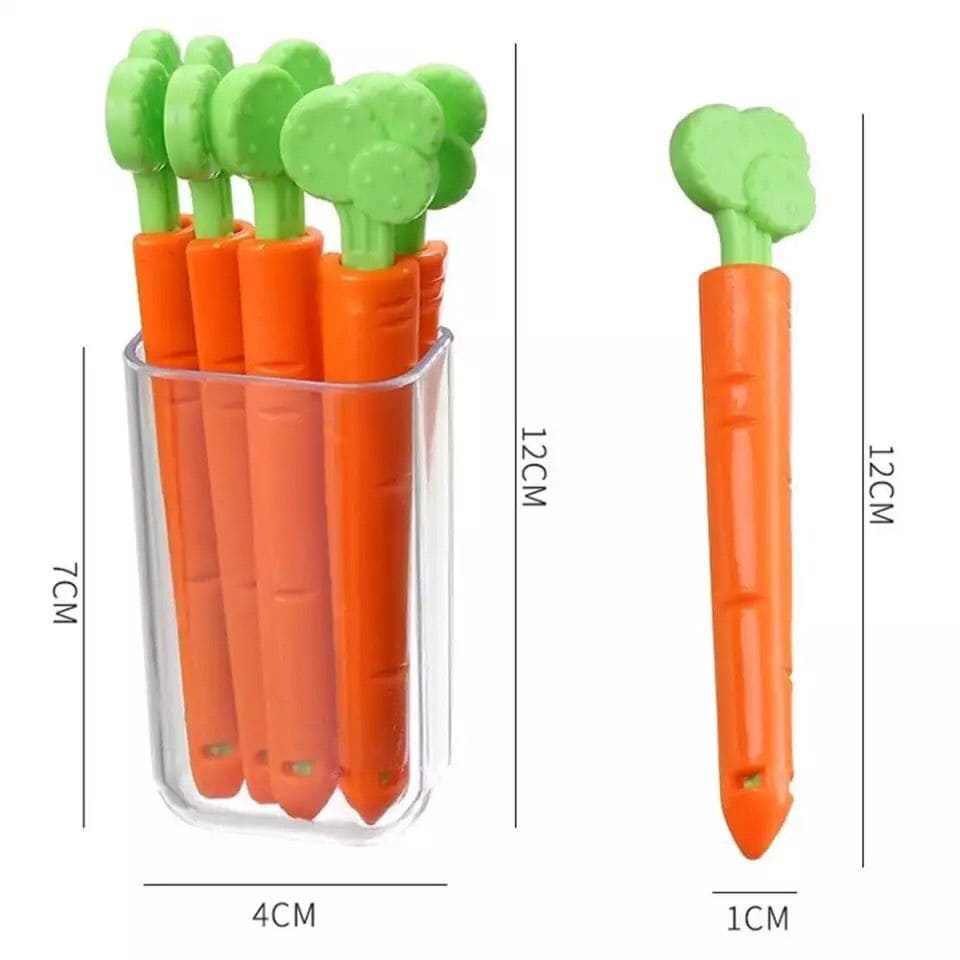 Set Of 5 Carrot Shaped Food Snack Bag Sealing Clip, Carrot Shaped Refrigerator Food Storage Clamps, Leisure Food Plastic Sealing Clip Set Of 5 Carrot Shaped Food Snack Bag Sealing Clip, Carrot Shaped Refrigerator Food Storage Clamps, Leisure Food Plastic Sealing Clip